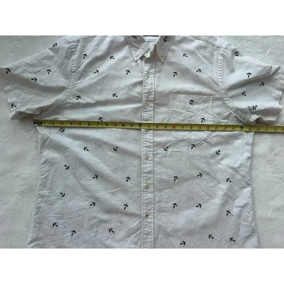 Ralph Lauren Shirt Mens Large Anchor All Over Print Short Sleeve Camp Casual - Picture 6 of 7